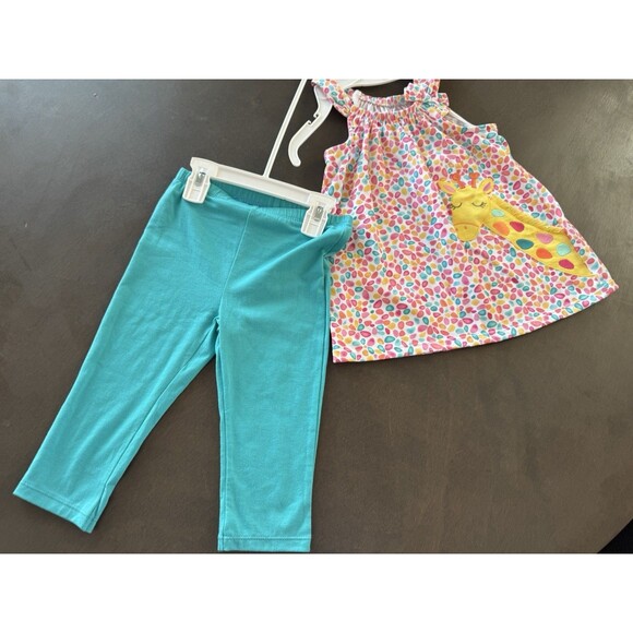 KIDS HEADQUARTERS Little Girls Draw-Straps Printed Tunic&Capri Leggings Set 5T - Picture 9 of 9